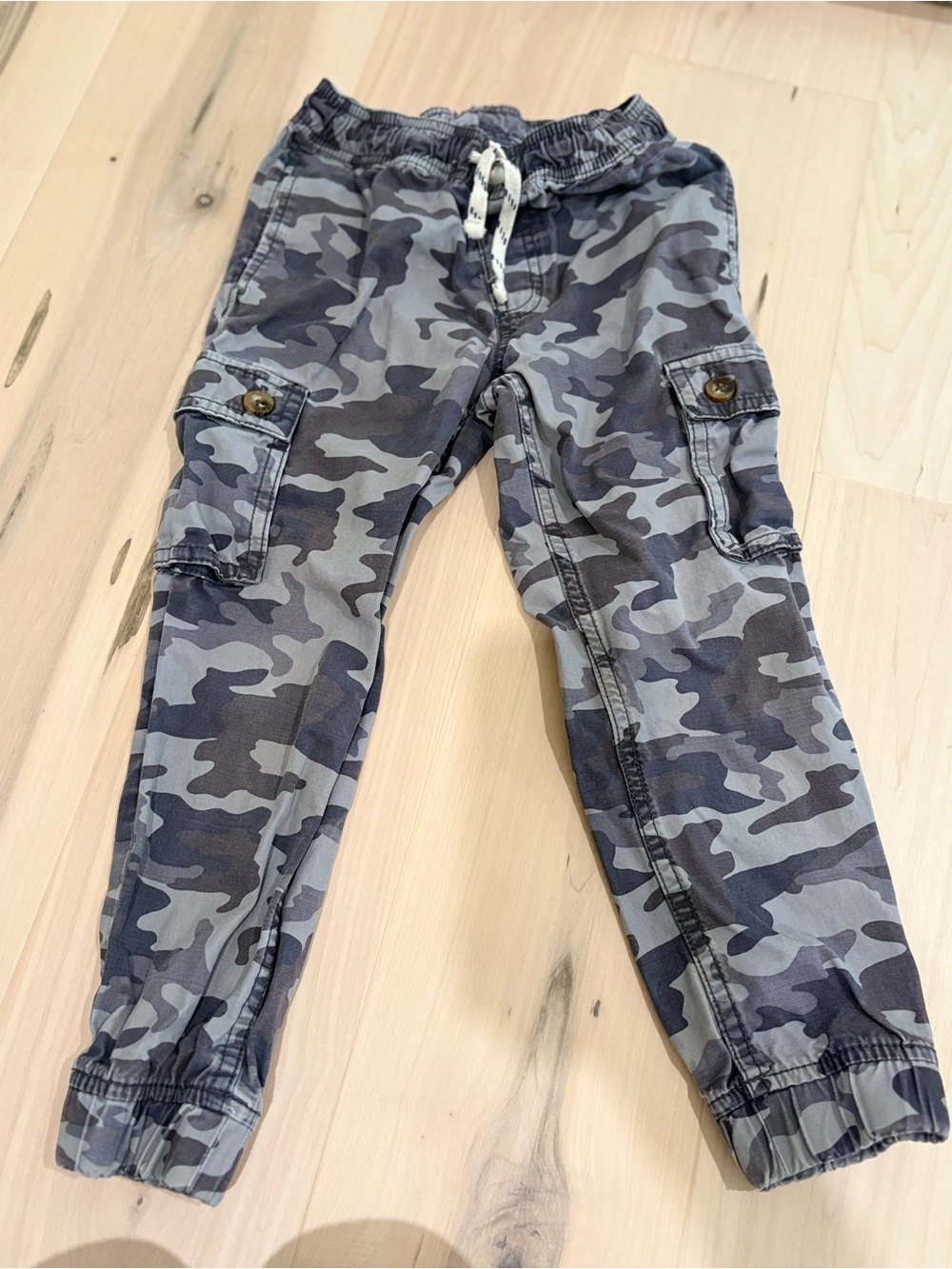 Kids' Gray Camo Cargo Joggers